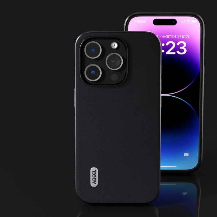 ABEEL Genuine Leather Silky Soft Black Edge Phone Case, For iPhone 15 Pro Max, For iPhone 15 Pro, For iPhone 15 Plus, For iPhone 15, For iPhone 14 Plus, For iPhone 14, For iPhone 14 Pro, For iPhone 14 Pro Max