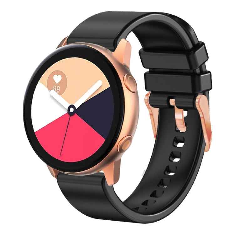 20mm Solid Color Rose Gold Buckle Silicone Watch Band, For Amazfit GTR Mini / Bip 3 / Bip 3 Pro