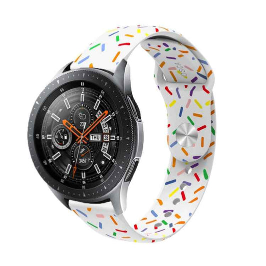 20mm Sports Rainbow Dots Silicone Watch Band, For Garmin Venu / SQ / SQ2 / Venu 2 Plus