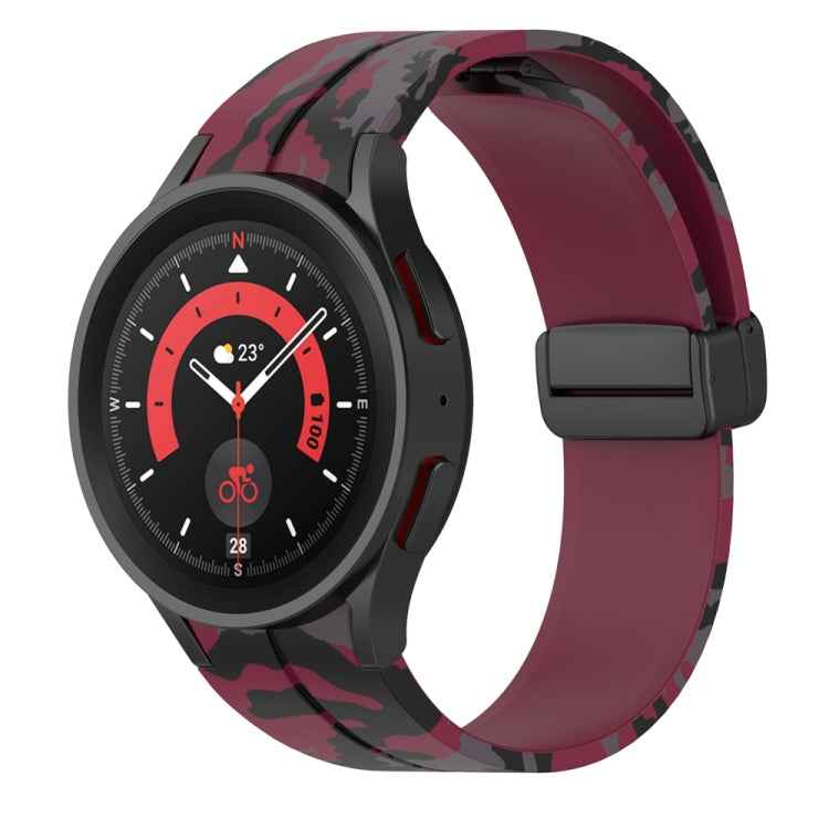 Magnetic Clasp Camouflage Silicone Watch Band, For Samsung Galaxy Watch5 / 5 Pro / Watch 4 / 4 Classic