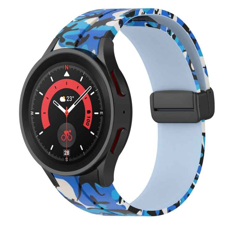 Magnetic Clasp Camouflage Silicone Watch Band, For Samsung Galaxy Watch5 / 5 Pro / Watch 4 / 4 Classic