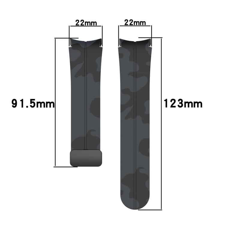 Magnetic Clasp Camouflage Silicone Watch Band, For Samsung Galaxy Watch5 / 5 Pro / Watch 4 / 4 Classic