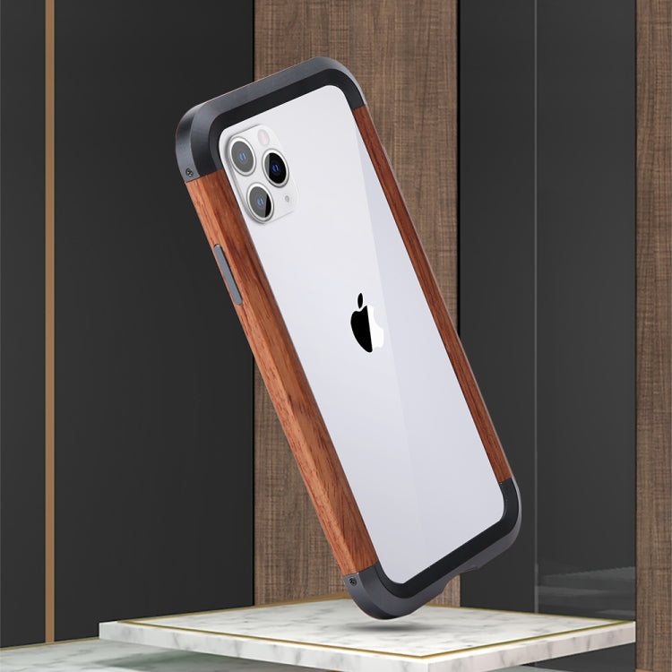 R-JUST Metal + Wood Frame Protective Case, For iPhone 11 Pro, For iPhone X / XS