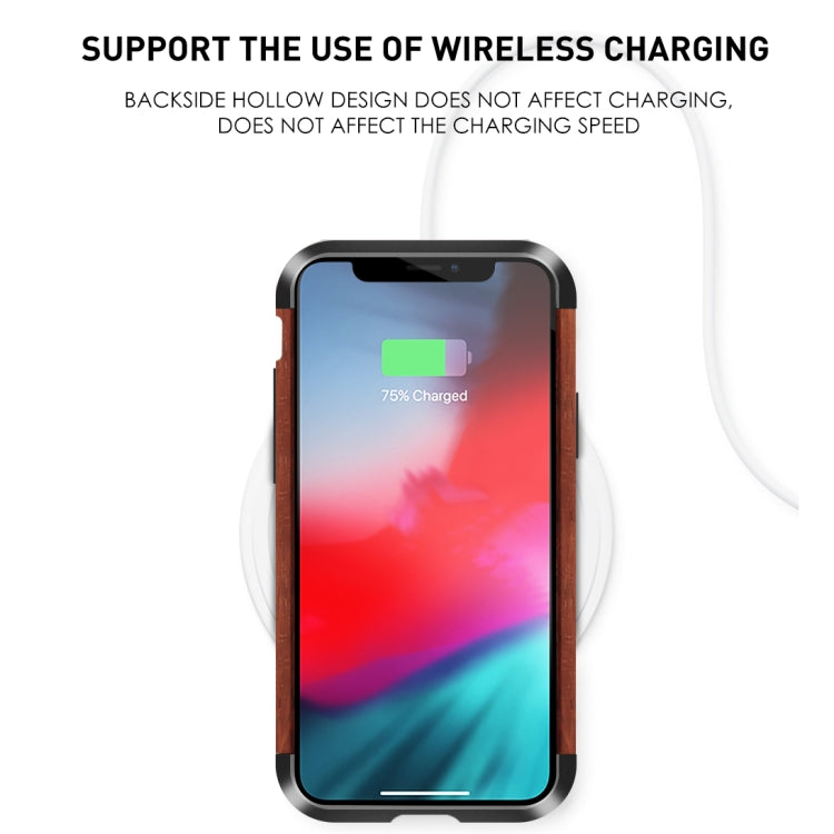 R-JUST Metal + Wood Frame Protective Case, For iPhone 11 Pro, For iPhone X / XS