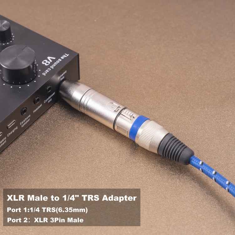 LZ1180 6.35mm 1/4 TRS Male to XLR 3pin Male Adapter, LZ1180