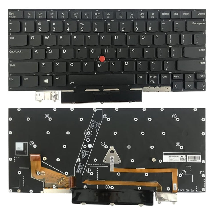 US Version Laptop Backlight Keyboard, For Lenovo Thinkpad X1C / X1 Carbon 2021