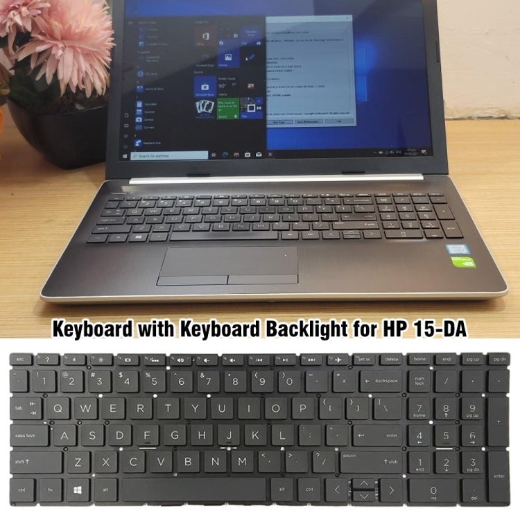 US Version Laptop Backlight Keyboard, For HP 15-DA / 15-DB, For HP Probook 450, For HP Elitebook Folio 1040 G3, For HP 15-CC / 15-CD / 15-CK, For HP 15-P000 / 17-F000, For HP Elitebook 1020 G1, For HP Probook 470 G3, For HP Omen 17-AN / 17-AN011DX�����...