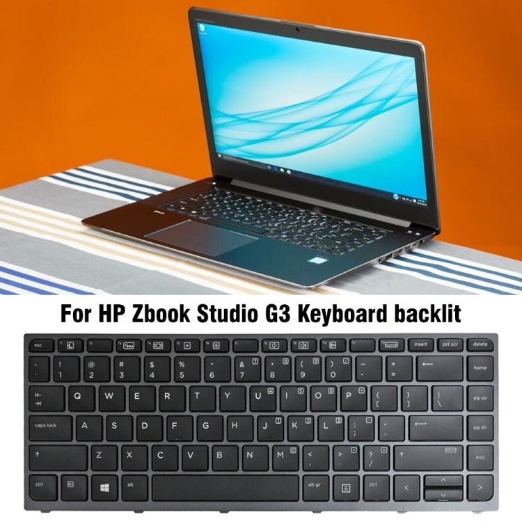 Grey Frame US Version Laptop Backlight Keyboard, For HP Zbook Studio G3