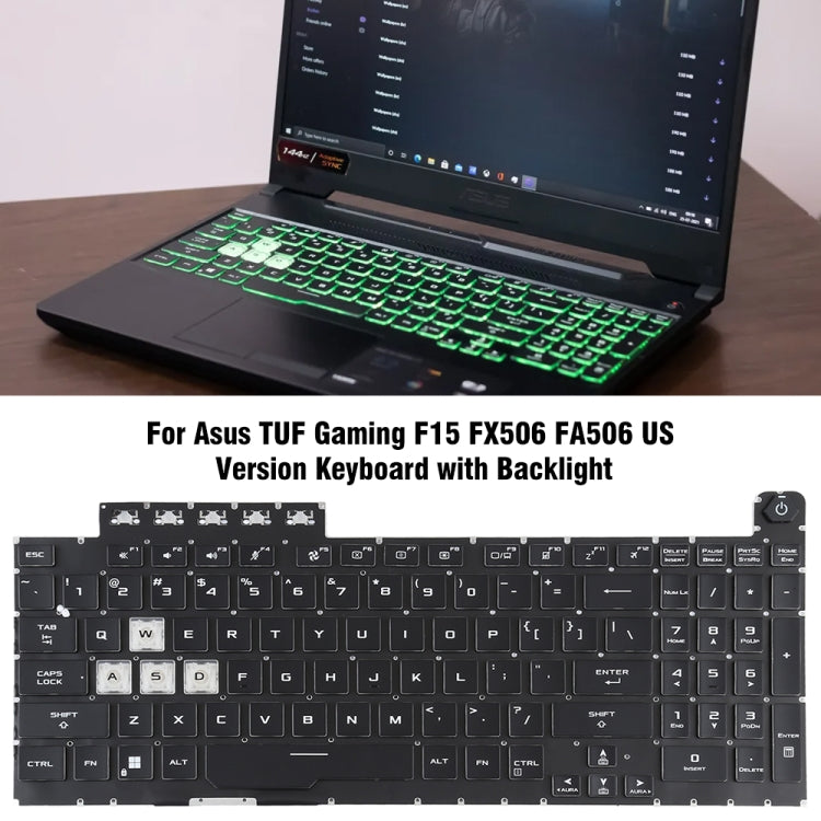US Version Backlight Laptop Keyboard, For Asus TUF Gaming F15 FX506 FA506