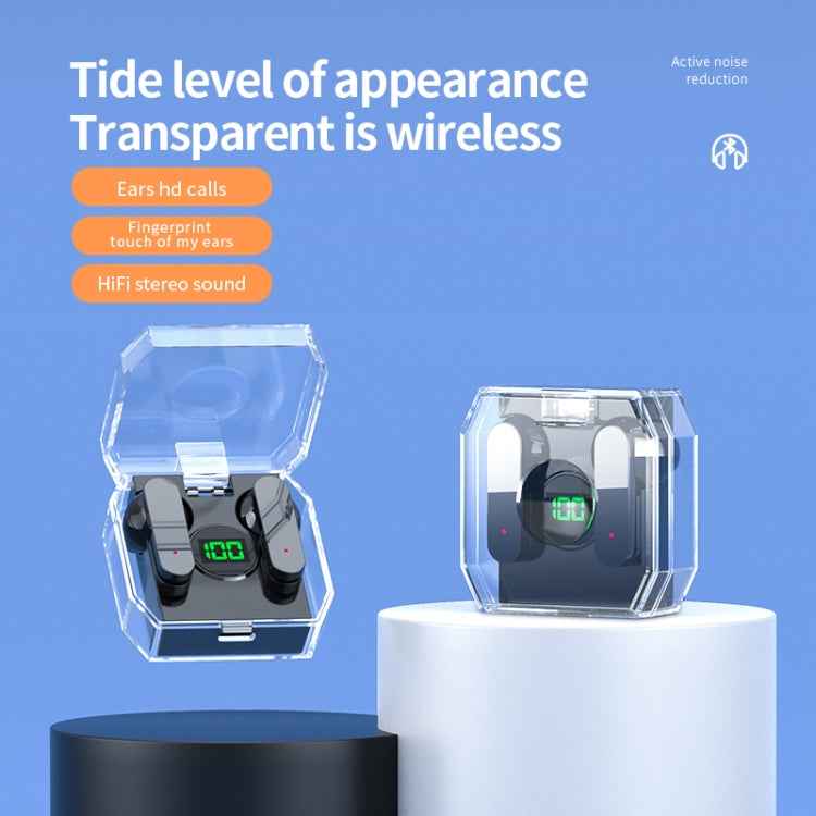 K30 Transparent Capsule Digital Display Touch Control Bluetooth Earphones