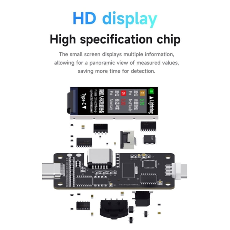 Mechanic T-824 Type-C to Lightning High Precision Digital Display Tail Insertion Tester, Mechanic T-824