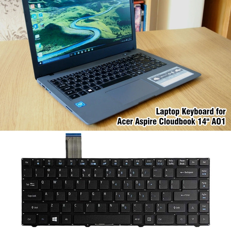 US Version Laptop Keyboard, For Acer Aspire Cloudbook 14 A01