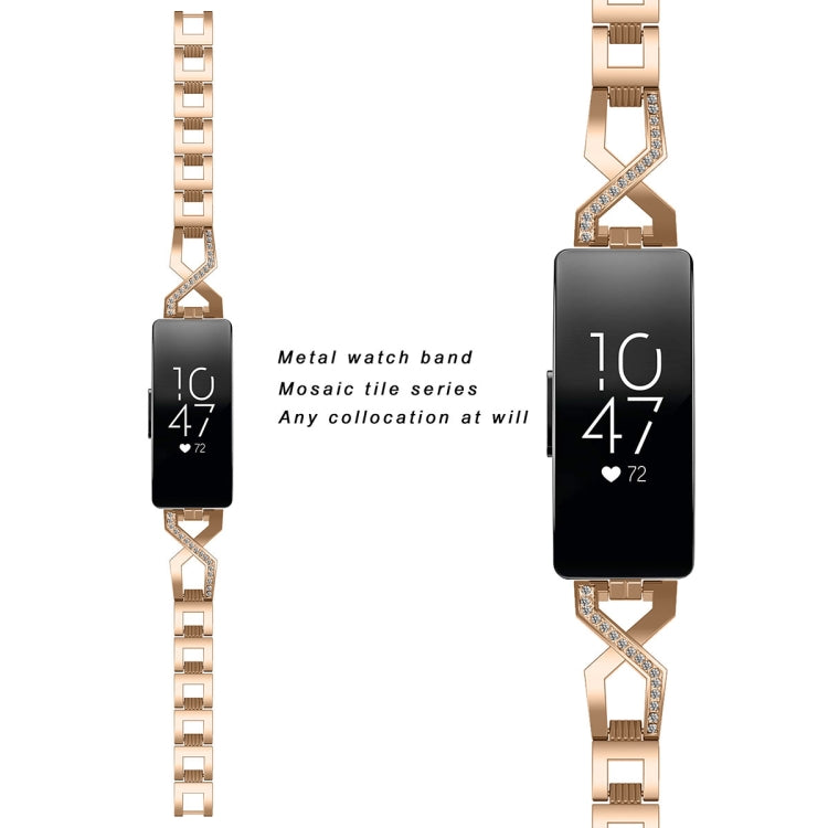 For Fitbit Inspire / Inspire HR Metal Cross Chain A Type Replacement Wrist Strap Watchband