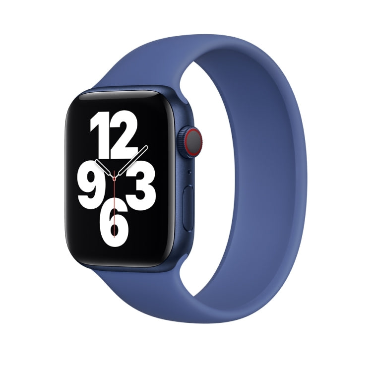 For Apple Watch Series 5 & 4 40mm / 3 & 2 & 1 38mm Solid Color Elastic Silicone Replacement Wrist Strap Watchband, S 130mm, Size:S 130mm, M 143mm, L 156mm
