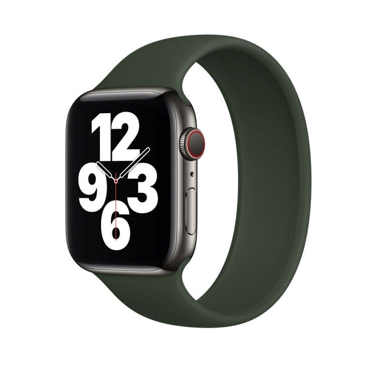 For Apple Watch Series 5 & 4 40mm / 3 & 2 & 1 38mm Solid Color Elastic Silicone Replacement Wrist Strap Watchband, S 130mm, Size:S 130mm, M 143mm, L 156mm