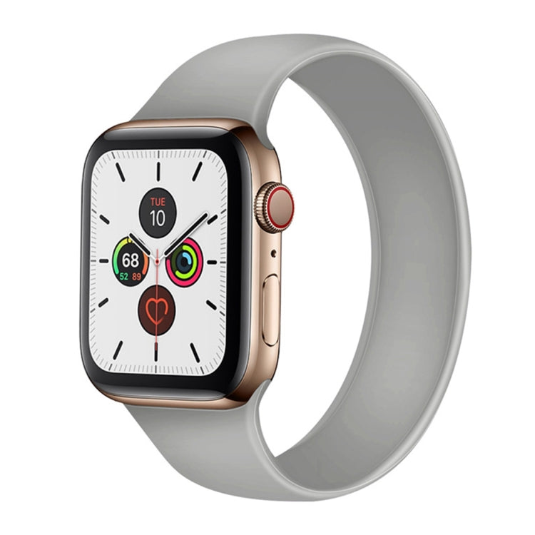 For Apple Watch Series 5 & 4 40mm / 3 & 2 & 1 38mm Solid Color Elastic Silicone Replacement Wrist Strap Watchband, S 130mm, Size:S 130mm, M 143mm, L 156mm