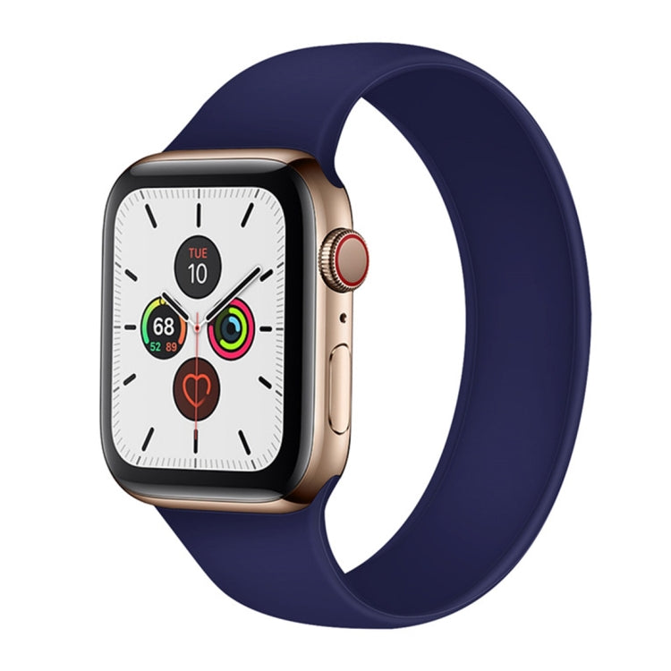 For Apple Watch Series 5 & 4 40mm / 3 & 2 & 1 38mm Solid Color Elastic Silicone Replacement Wrist Strap Watchband, S 130mm, Size:S 130mm, M 143mm, L 156mm
