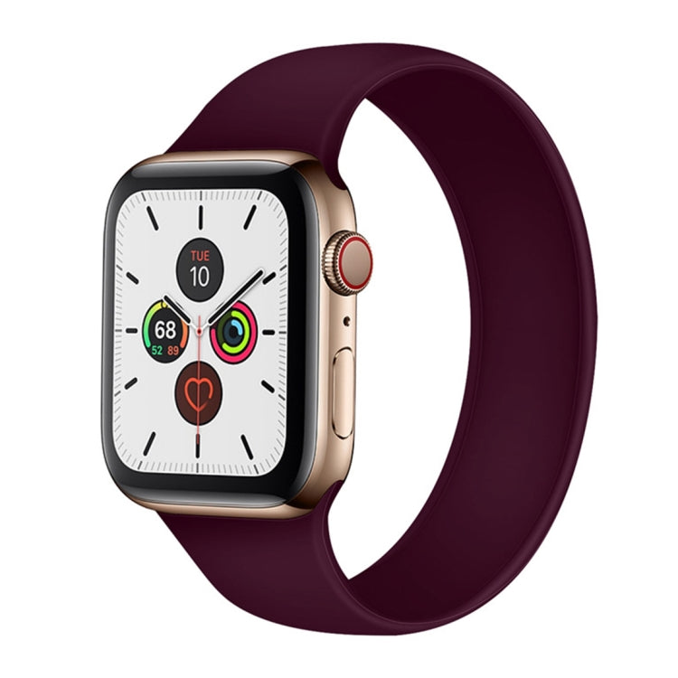 For Apple Watch Series 5 & 4 40mm / 3 & 2 & 1 38mm Solid Color Elastic Silicone Replacement Wrist Strap Watchband, S 130mm, Size:S 130mm, M 143mm, L 156mm