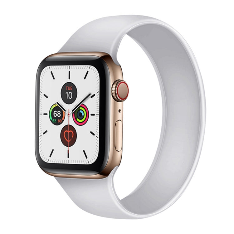 For Apple Watch Series 5 & 4 40mm / 3 & 2 & 1 38mm Solid Color Elastic Silicone Replacement Wrist Strap Watchband, S 130mm, Size:S 130mm, M 143mm, L 156mm