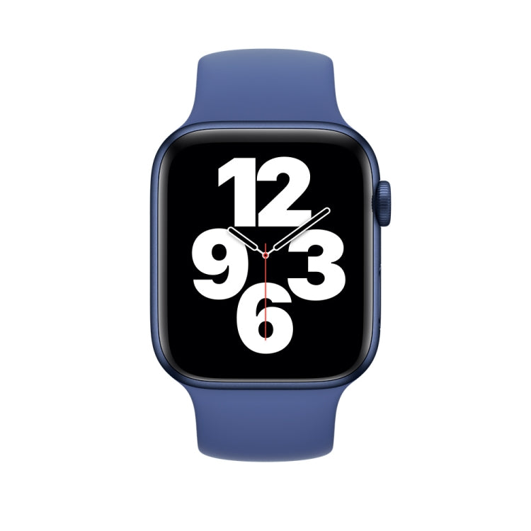 For Apple Watch Series 8&7 41mm / SE 2&6&SE&5&4 40mm / 3&2&1 38mm Solid Color Elastic Silicone Watch Band, Size:L 156mm