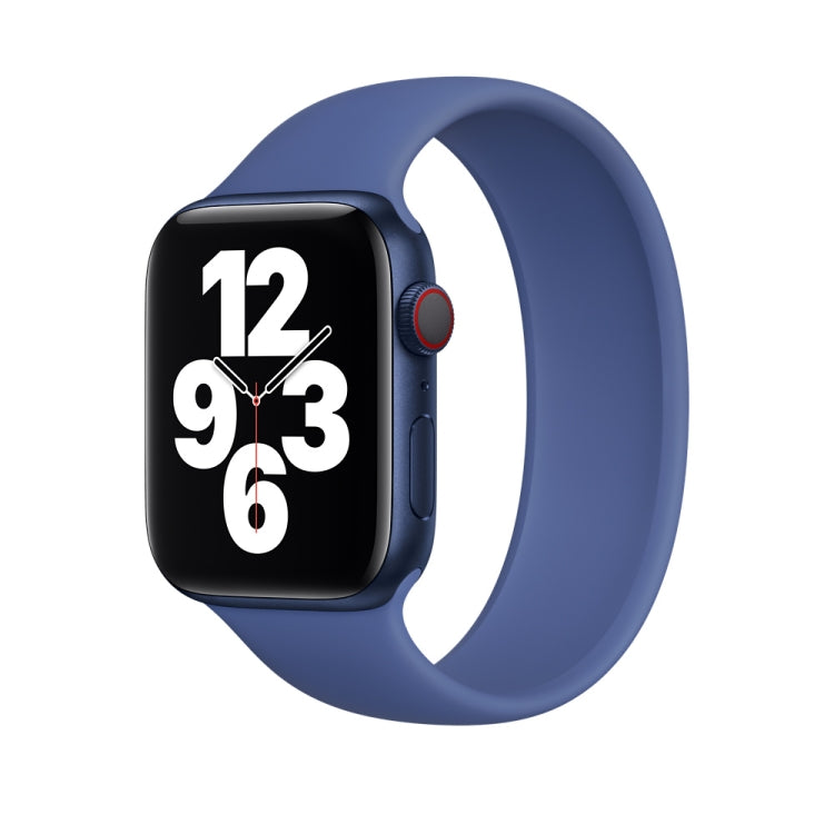 For Apple Watch Series 8&7 41mm / SE 2&6&SE&5&4 40mm / 3&2&1 38mm Solid Color Elastic Silicone Watch Band, Size:L 156mm