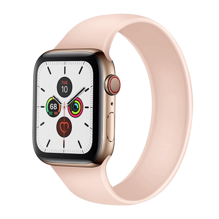 For Apple Watch Series 5 & 4 40mm / 3 & 2 & 1 38mm Solid Color Elastic Silicone Replacement Wrist Strap Watchband, S 130mm, Size:S 130mm, M 143mm, L 156mm
