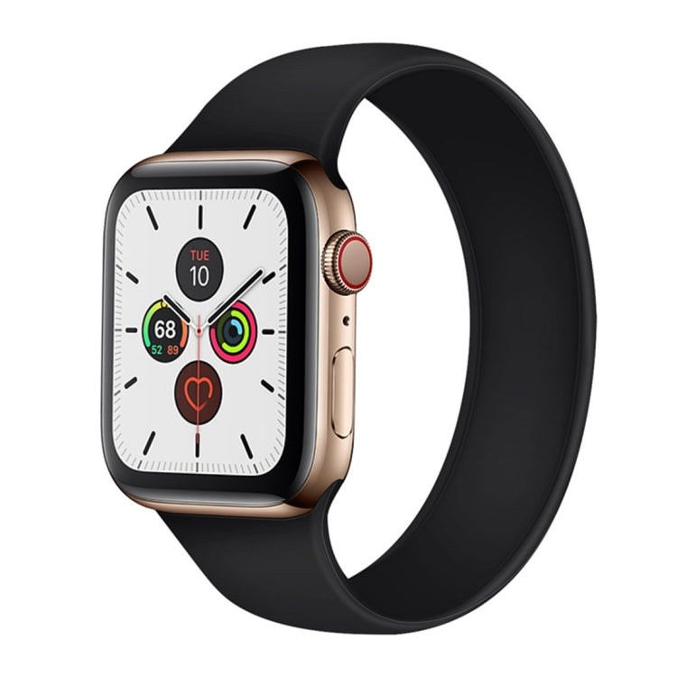 For Apple Watch Series 5 & 4 40mm / 3 & 2 & 1 38mm Solid Color Elastic Silicone Replacement Wrist Strap Watchband, S 130mm, Size:S 130mm, M 143mm, L 156mm
