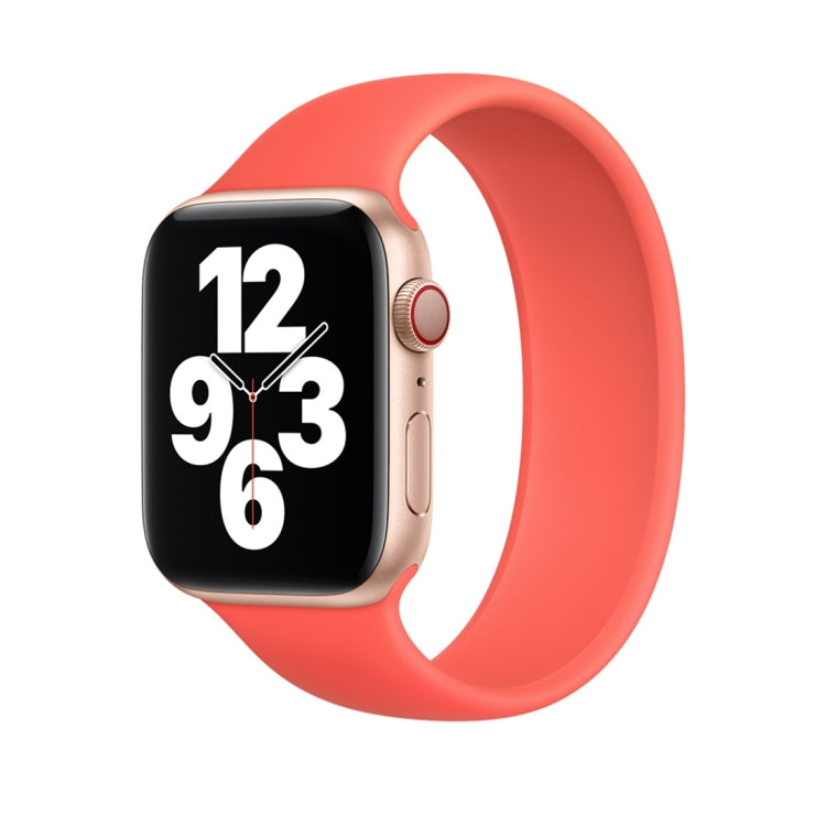 For Apple Watch Series 8&7 41mm / SE 2&6&SE&5&4 40mm / 3&2&1 38mm Solid Color Elastic Silicone Watch Band, Size:L 156mm