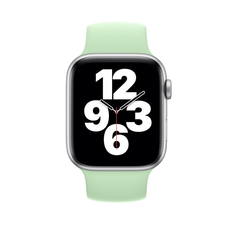For Apple Watch Series 8&7 41mm / SE 2&6&SE&5&4 40mm / 3&2&1 38mm Solid Color Elastic Silicone Watch Band, Size:L 156mm