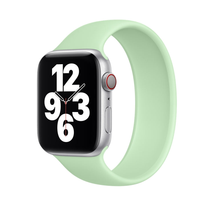 For Apple Watch Series 8&7 41mm / SE 2&6&SE&5&4 40mm / 3&2&1 38mm Solid Color Elastic Silicone Watch Band, Size:L 156mm