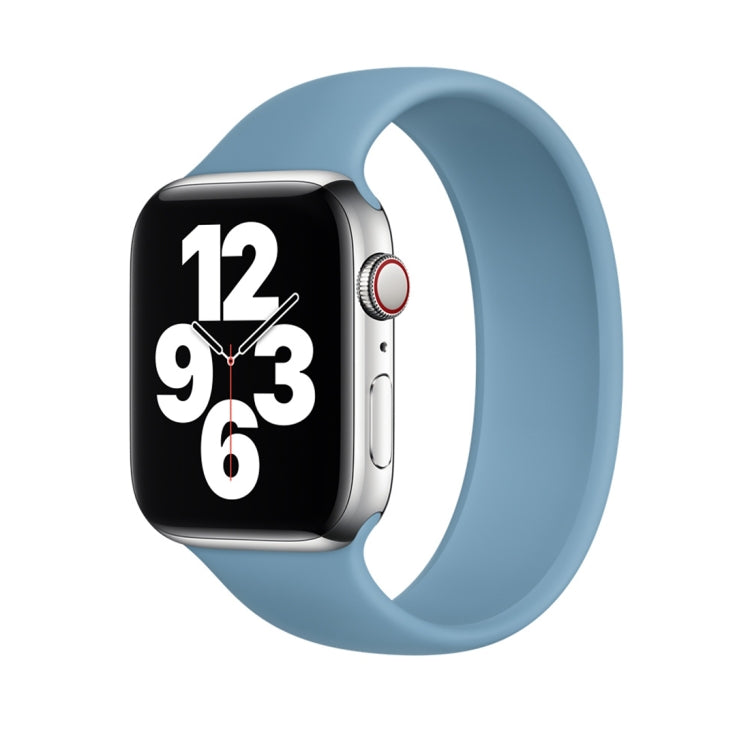 For Apple Watch Series 8&7 41mm / SE 2&6&SE&5&4 40mm / 3&2&1 38mm Solid Color Elastic Silicone Watch Band, Size:L 156mm