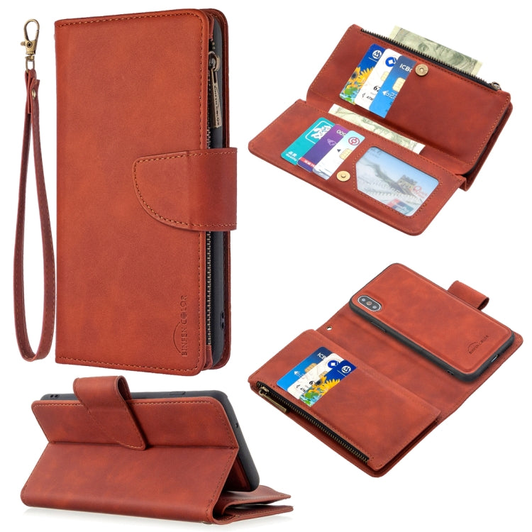 Skin Feel Detachable Magnetic Zipper Horizontal Flip PU Leather Case with Multi-Card Slots & Holder & Wallet & Photo Frame & Lanyard, For iPhone XS / X, For iPhone 6 Plus, For iPhone 6, For iPhone 11 Pro Max, For iPhone 11 Pro, For iPhone XS Max