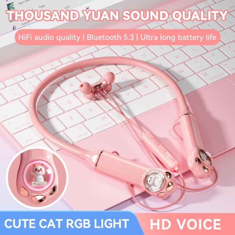 K1692 Meow Planet Neck-mounted Noise Reduction Sports Bluetooth Earphones