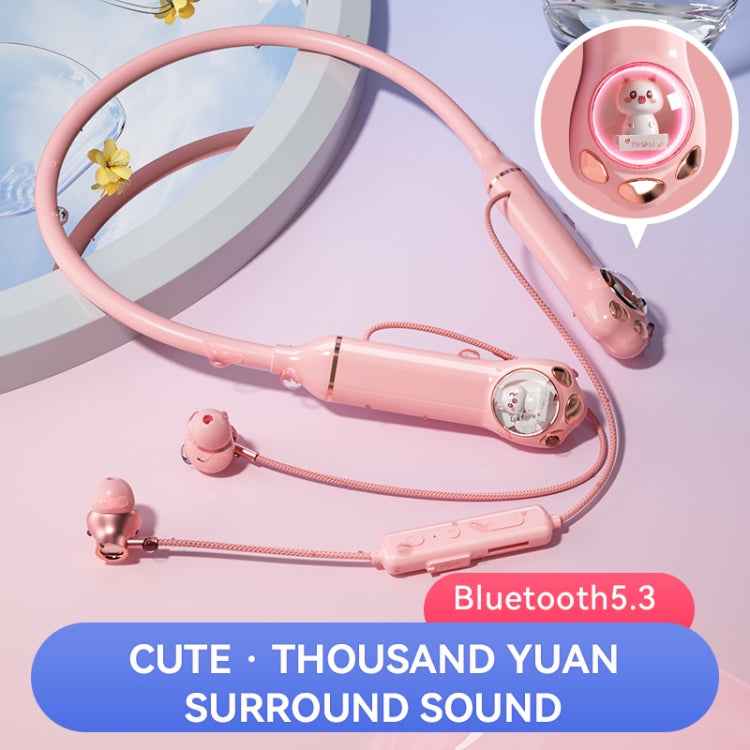 K1692 Meow Planet Neck-mounted Noise Reduction Sports Bluetooth Earphones