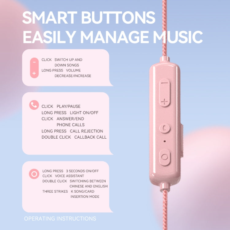 K1692 Meow Planet Neck-mounted Noise Reduction Sports Bluetooth Earphones