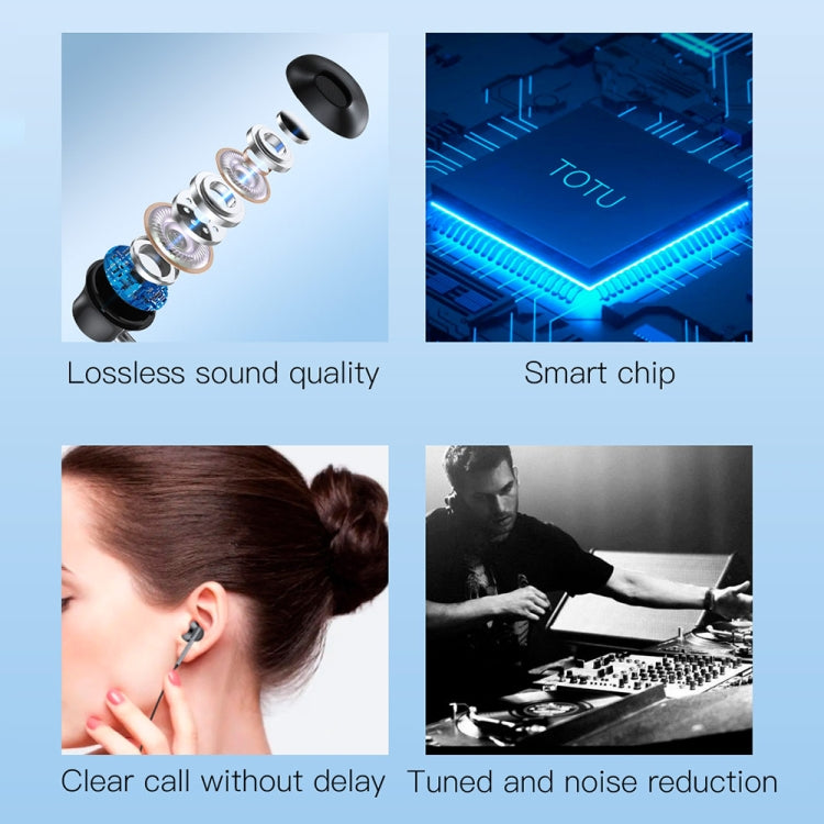 TOTU EP-3 In-Ear Wired Earphone Cable Length:1.2m, 3.5mm, 8 Pin, USB-C / Type-C