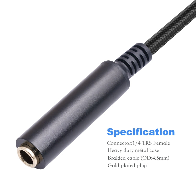 0.3m 6.35mm Female to XLR Male Microphone Audio Conversion Cable, 635K04-03