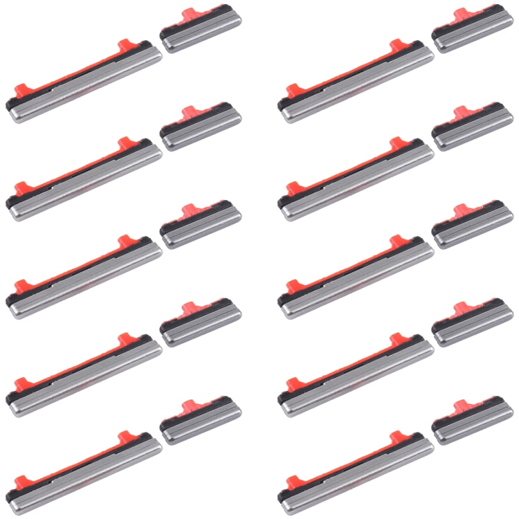 10pcs Power Button + Volume Control Button, For Samsung Galaxy S20 Ultra SM-G988, For Samsung Galaxy Note10 Lite SM-N770