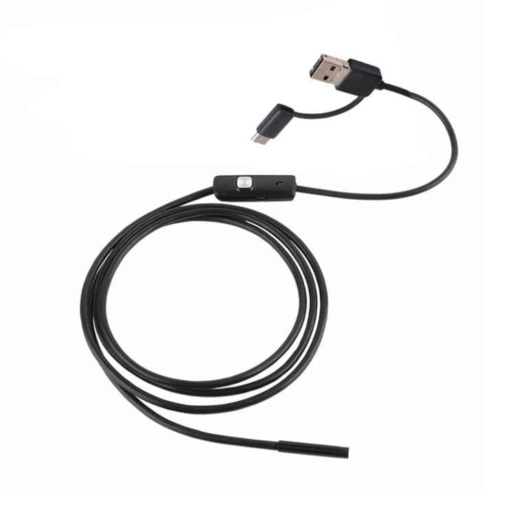 AN100 3 in 1 IP67 Waterproof USB-C / Type-C + Micro USB + USB HD Endoscope Hard Tube Inspection Camera for Parts of OTG Function Android Mobile Phone, with 6 LEDs, 5.5mm, 7mm, 8mm