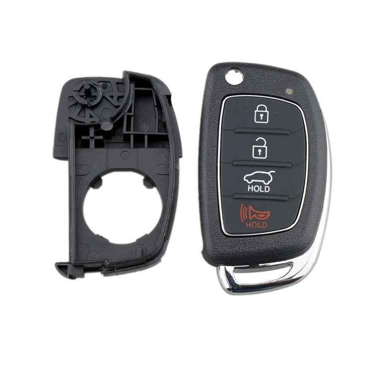 4-button Folding Car Key Shell with Metal Edge Solaris ix35 ix4 Santa For Hyundai Sonata 2014-2017 / Tucson 2016-2019 /  Santa Fe 2013-2016