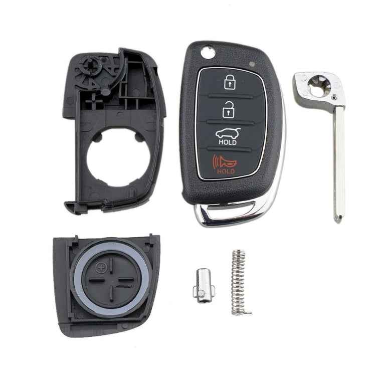 4-button Folding Car Key Shell with Metal Edge Solaris ix35 ix4 Santa For Hyundai Sonata 2014-2017 / Tucson 2016-2019 /  Santa Fe 2013-2016