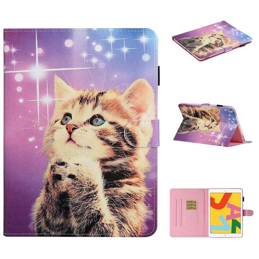 Colored Drawing Pattern Horizontal Flip PU Leather Case with Holder & Card Slot & Sleep / Wake-up Function, For iPad Pro 10.2 2021 / 2020 / 2019 / 10.5 (2019), For iPad Pro 11 inch (2020), For iPad 9.7 (2017/2018) & Air 2 & Air                         ...