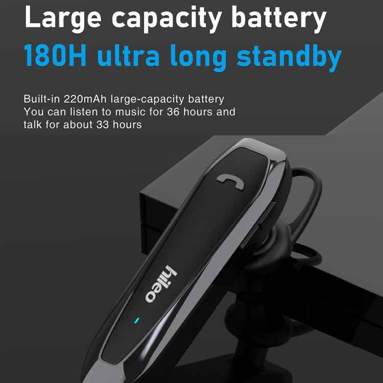 Hileo Hi6 Wireless Single Ear Hook Handsfree Call Noise Reduction In-ear Sports Earphone