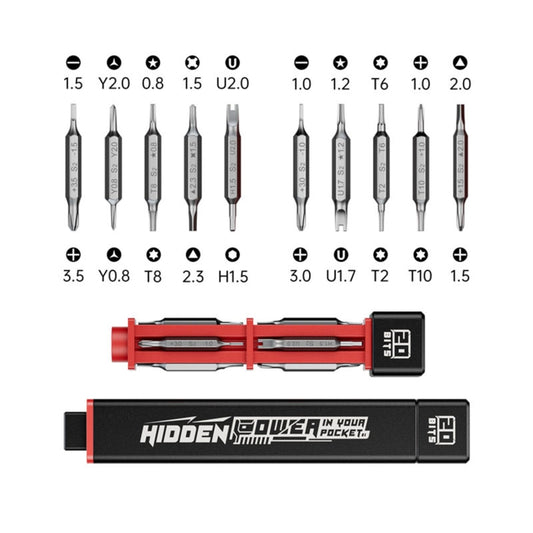 JAKEMY JM-8195 21 in 1 S-2 Bits Square Handle Design Screwdriver