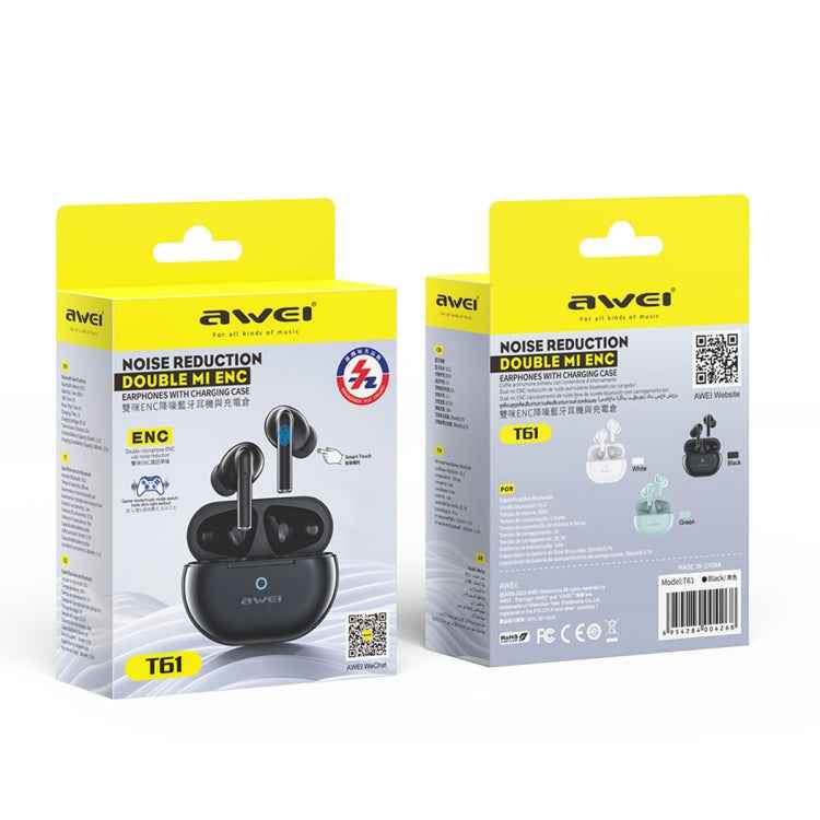 awei T61 Noise Reduction Dual Mic TWS Bluetooth Earbuds