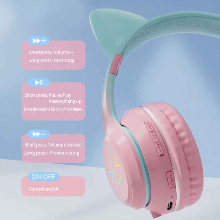 BT612 LED Cat Ear Single Sound Folding Bluetooth Earphone with Microphone