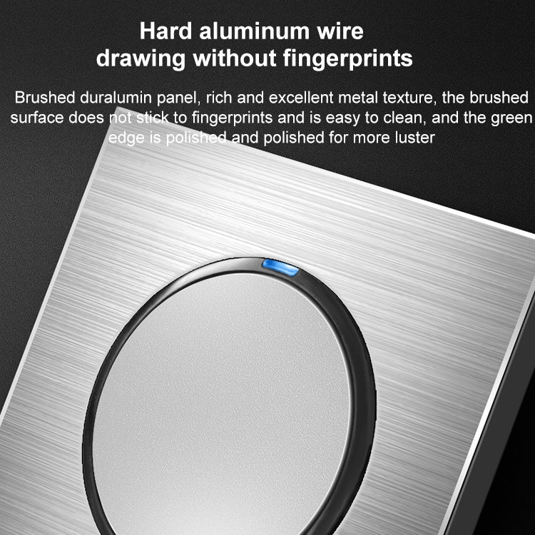 86mm Gray Aluminum Wire Drawing LED Switch Panel, One Billing Control, One Open Dual Control, Two Billing Control, Two Open Dual Control, Triple Billing Control, Triple Open Dual Control, Four Open Dual Control, One Open Multiple Control, Computer Sock...