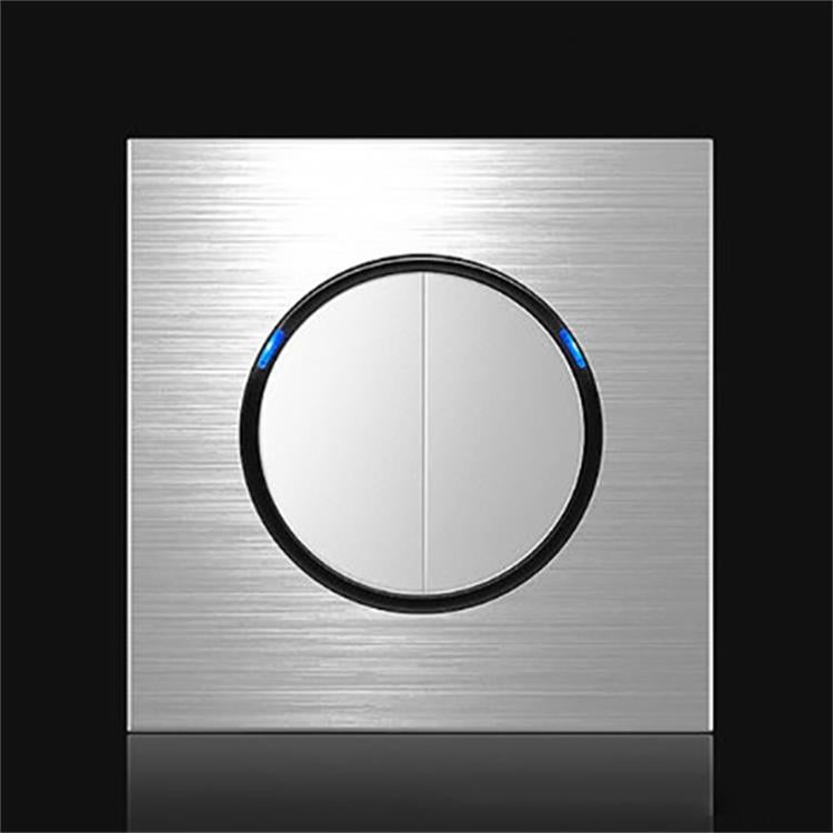 86mm Gray Aluminum Wire Drawing LED Switch Panel, One Billing Control, One Open Dual Control, Two Billing Control, Two Open Dual Control, Triple Billing Control, Triple Open Dual Control, Four Open Dual Control, One Open Multiple Control, Computer Sock...