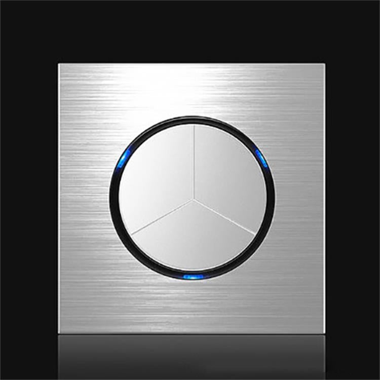 86mm Gray Aluminum Wire Drawing LED Switch Panel, One Billing Control, One Open Dual Control, Two Billing Control, Two Open Dual Control, Triple Billing Control, Triple Open Dual Control, Four Open Dual Control, One Open Multiple Control, Computer Sock...