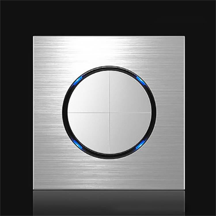 86mm Gray Aluminum Wire Drawing LED Switch Panel, One Billing Control, One Open Dual Control, Two Billing Control, Two Open Dual Control, Triple Billing Control, Triple Open Dual Control, Four Open Dual Control, One Open Multiple Control, Computer Sock...